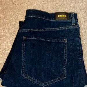 Dark blue express jeans size 14, are slim like a new